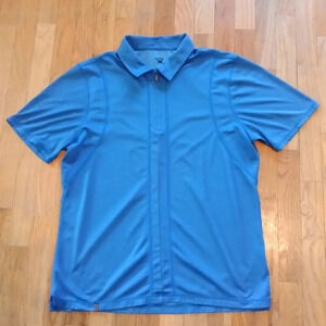 QOR Performance 1/4 Zip Short Sleeve Blue Polo Shirt Men's Large